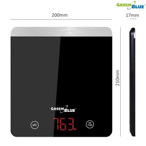 Cântar de bucătărie digital GreenBlue GB171 cu afișaj LED până la 5kg/1g